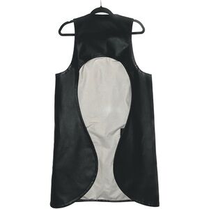 Rare Comme Des Garçons Hommes Plus A/W ‘18 M Black Coated Faux Leather Top Vest